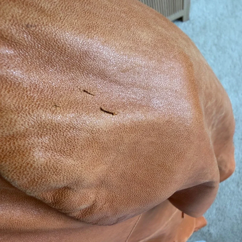 70's Silton California Leather Blazer Jacket Tan Cognac Western Vintage 40